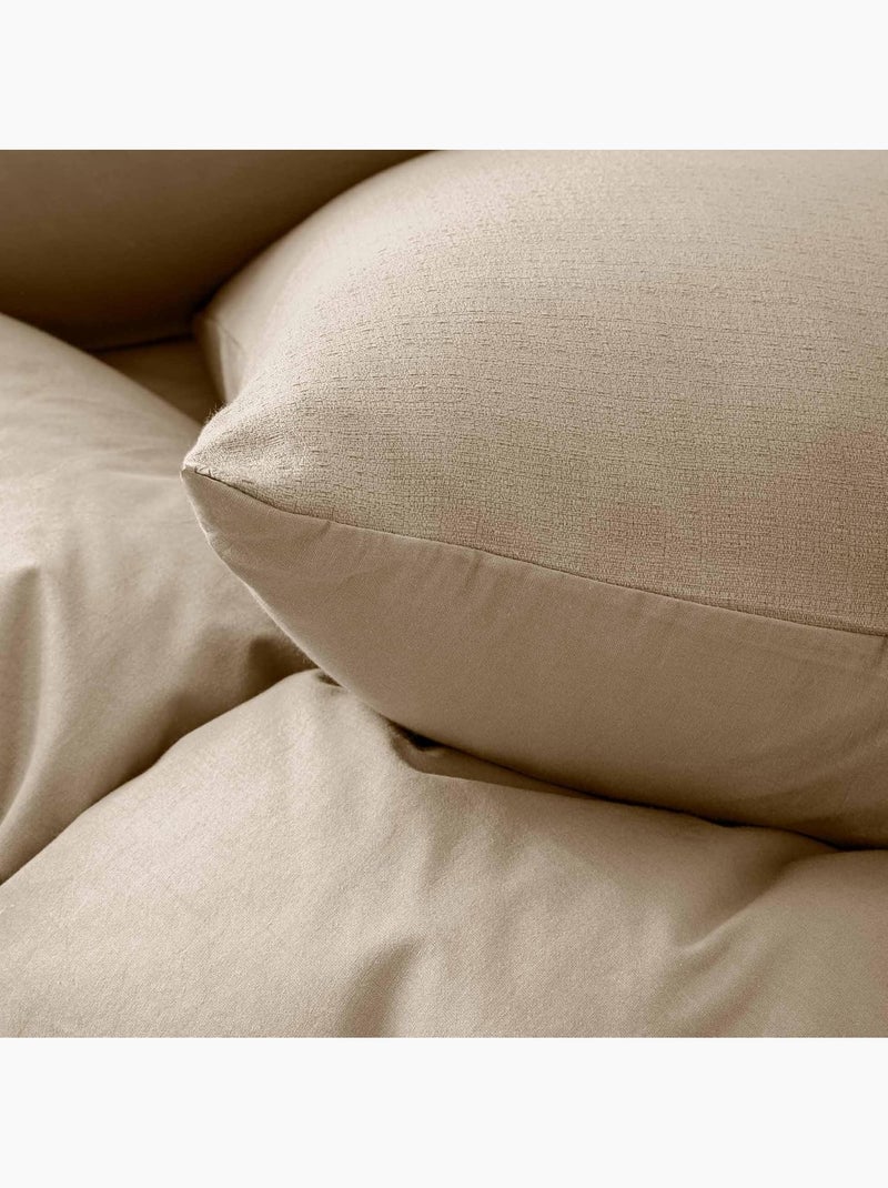 Parure de lit Coton Clara Douceur d'Intérieur Beige - Kiabi