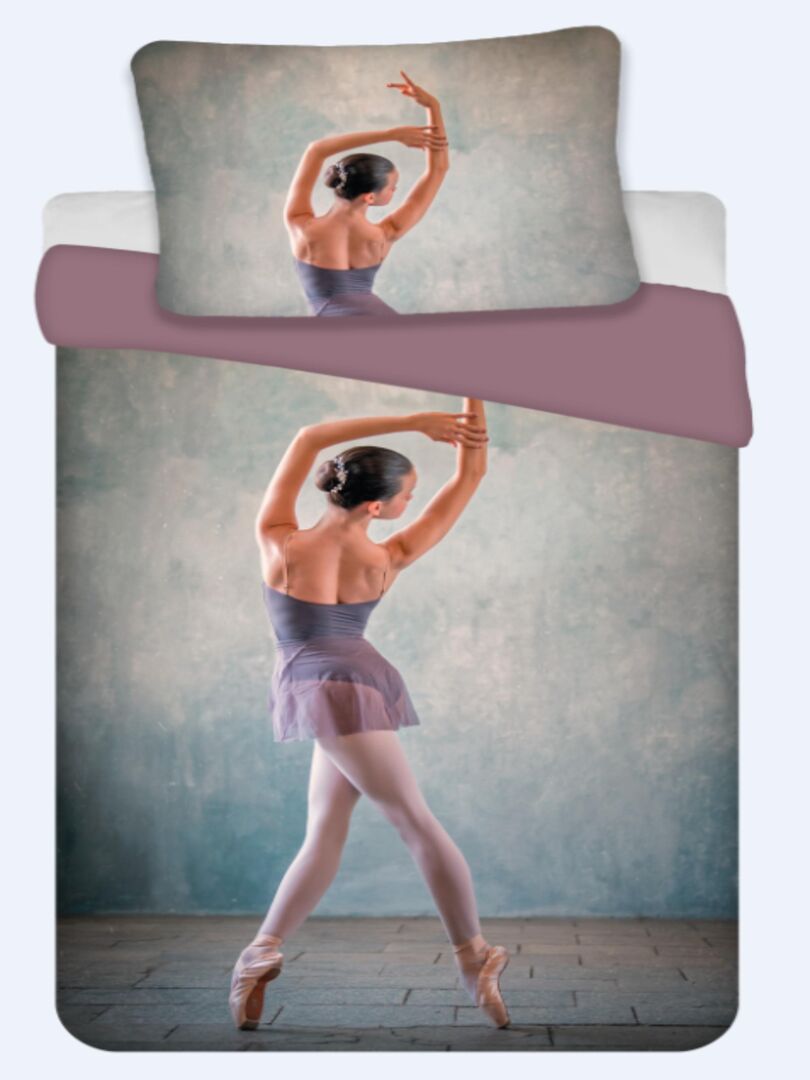 Parure de Lit Coton Danseuse Ballerine - Gris - Kiabi - 27.40€