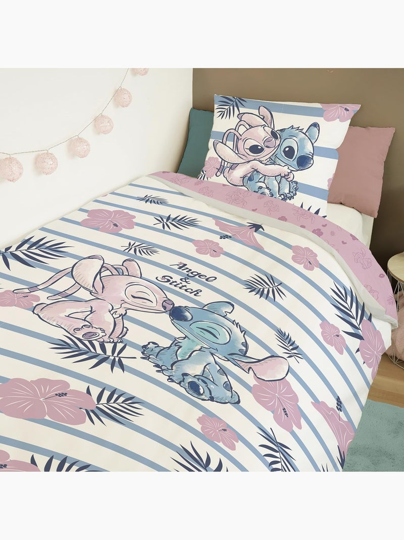 Parure de lit Coton Disney PROMO LINGE Stitch Rose - Kiabi