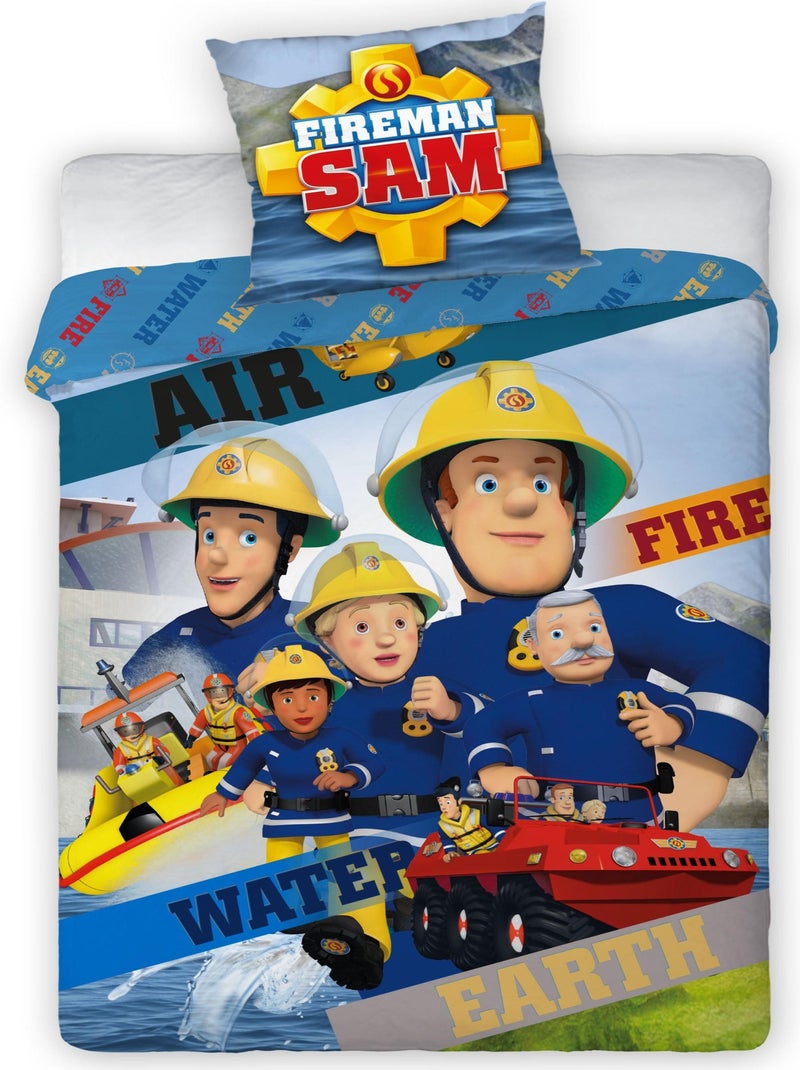Parure de lit Coton Enfant Fireman Bleu - Kiabi