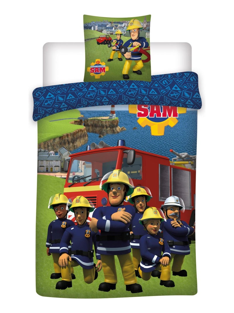 Parure de lit Coton Enfant Fireman Bleu - Kiabi