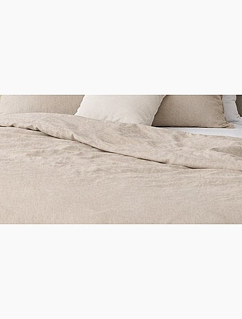 Parure de lit coton et lin lavé - blanc - 240x220 / blanc