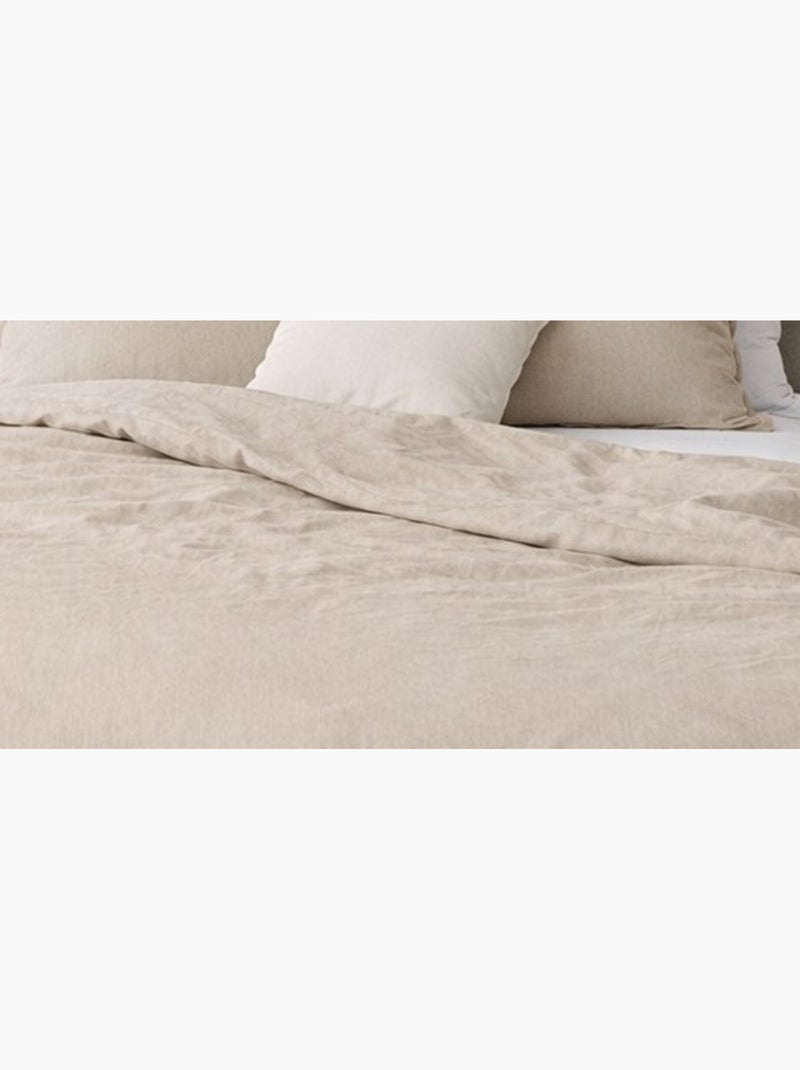 Parure de lit coton et lin lavé - beige - 240x220 / beige Beige - Kiabi