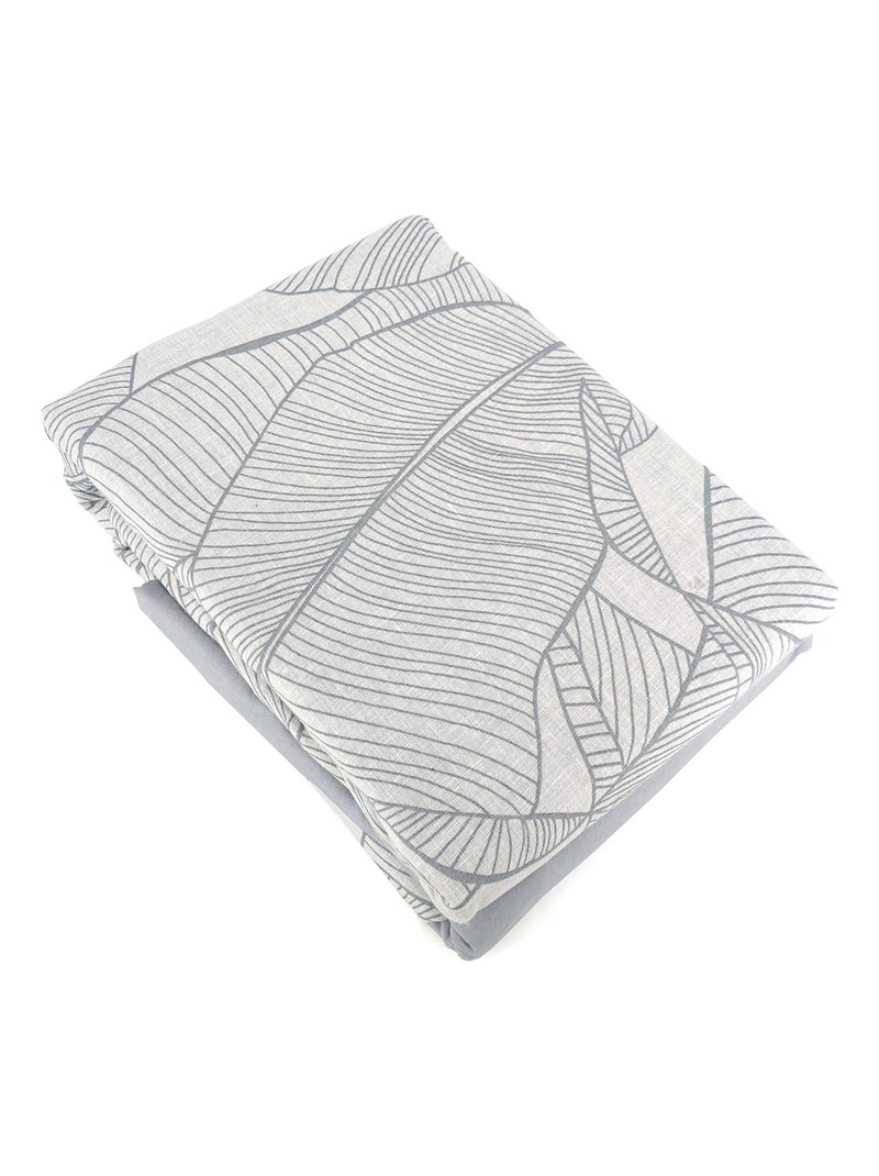 Parure de lit coton et Lin lavé PAMPELUNE Vert - Kiabi