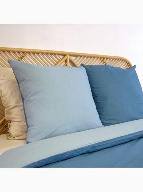 Parure de lit coton et lyocell 2 places bleu Sia - Kiabi Parure de lit coton et lyocell 2 places bleu Sia - Kiabi
