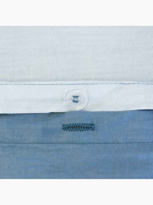 Parure de lit coton et lyocell 2 places bleu Sia - Kiabi Parure de lit coton et lyocell 2 places bleu Sia - Kiabi