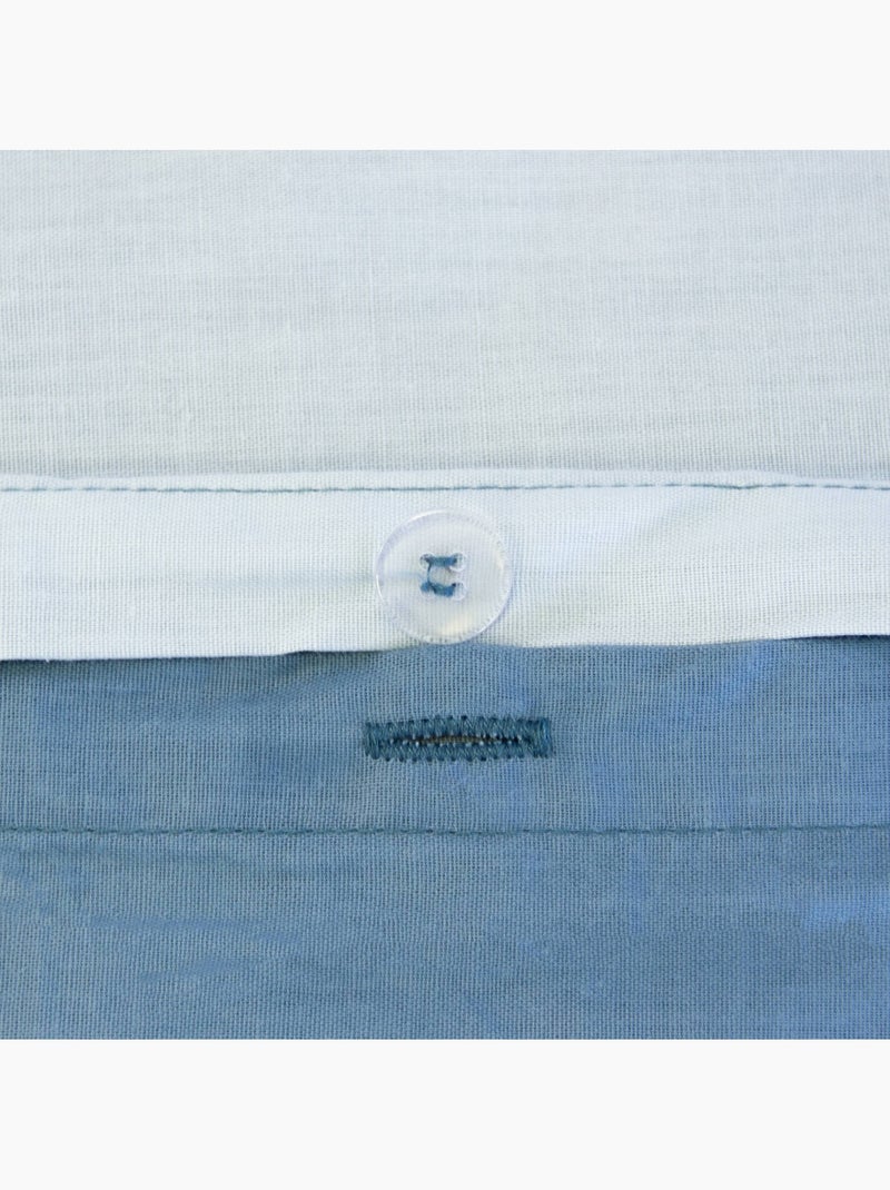 Parure de lit coton et lyocell 2 places bleu Sia Bleu - Kiabi