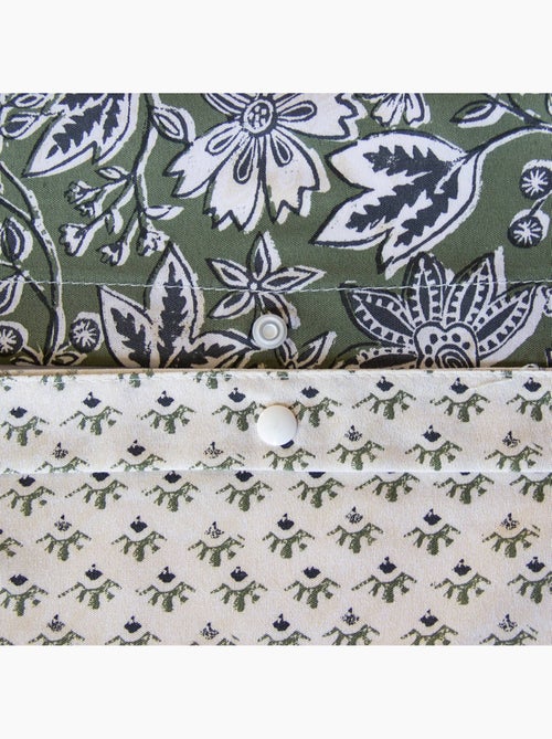 Parure de lit coton et lyocell 2 places imprimé floral vert Neyo - Kiabi Parure de lit coton et lyocell 2 places imprimé floral vert Neyo - Kiabi