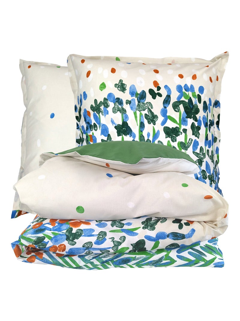 Parure de lit coton EVASION Taie 65x65 cm Vert chèvrefeuille - Kiabi