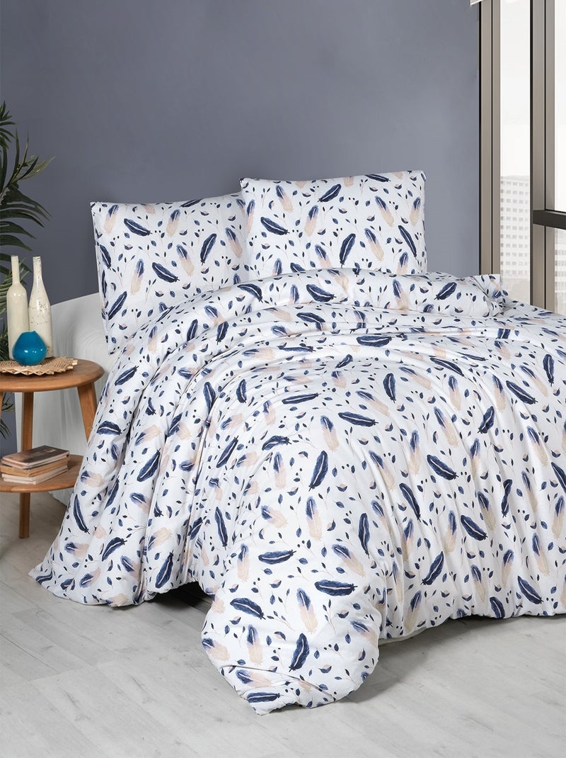 Parure de lit  coton imprimé Bleu - Kiabi