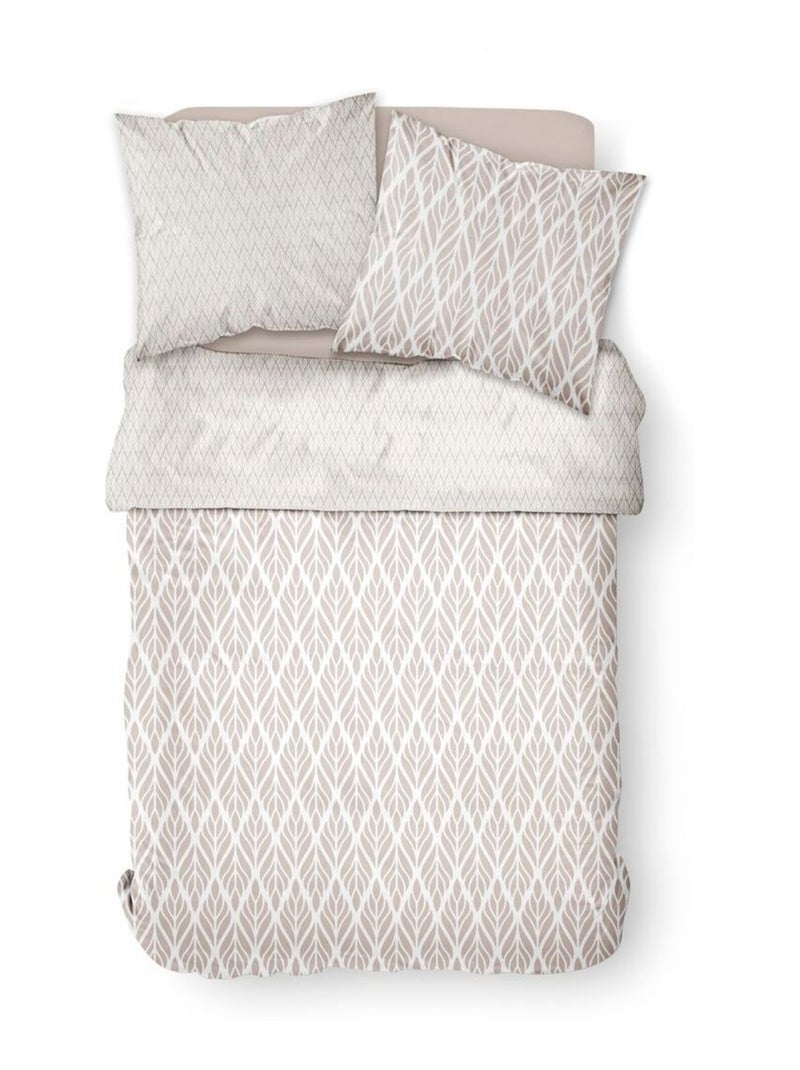 Parure de lit coton imprimé Floral SUNSHINE LISON Beige - Kiabi