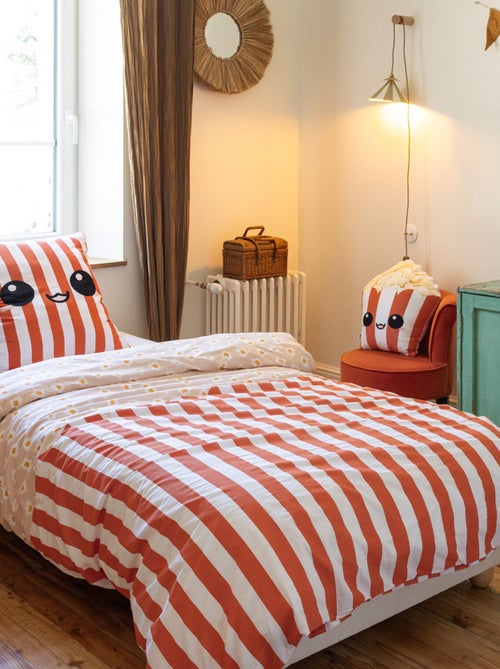Parure de lit coton imprimé Fresh popcorn - Kiabi
