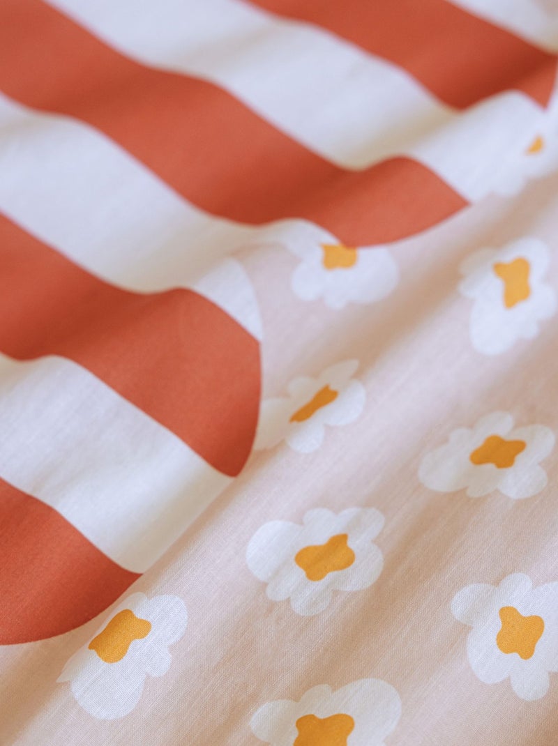 Parure de lit coton imprimé Fresh popcorn Rouge - Kiabi