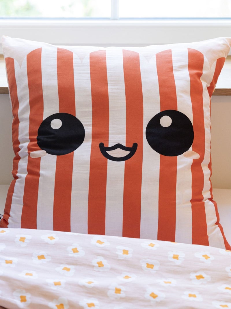 Parure de lit coton imprimé Fresh popcorn Rouge - Kiabi