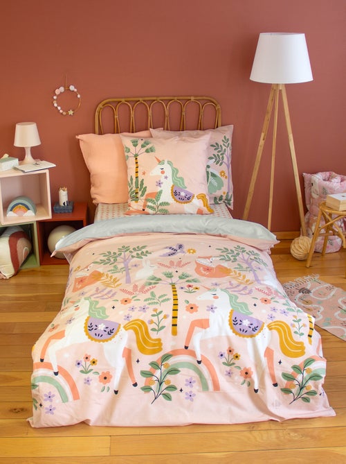 Parure de lit coton imprimé LA DAME A LICORNE - Kiabi