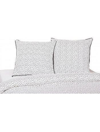 Parure housse de couette 100 % coton points