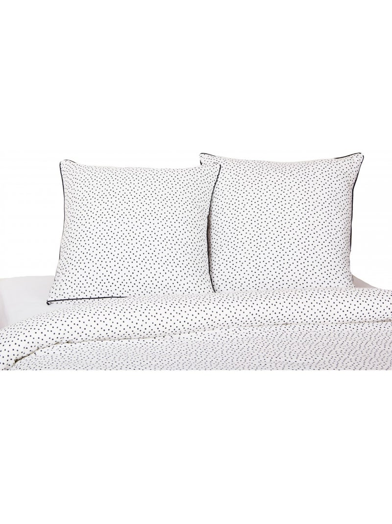 Parure de lit coton imprimé points gris anthracite - Kiabi