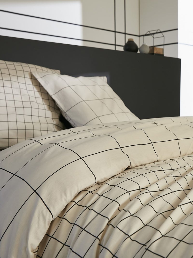 Parure de lit coton imprimée Carrie Ecru - Kiabi