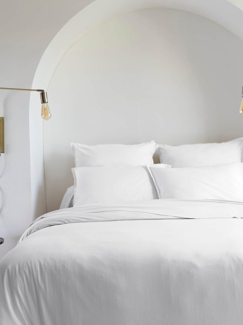 Parure de lit coton lavé Blanc - Kiabi