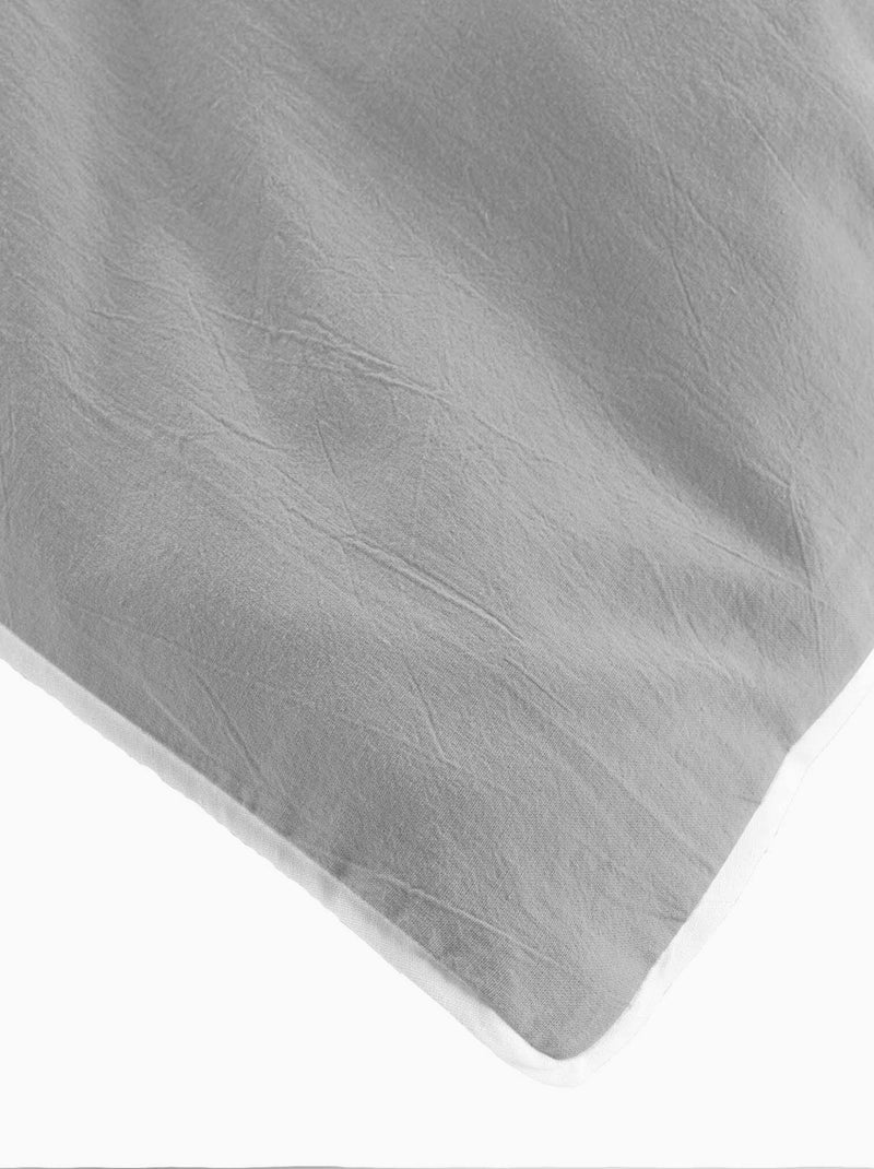 Parure de lit coton lavé LINETTE Gris - Kiabi