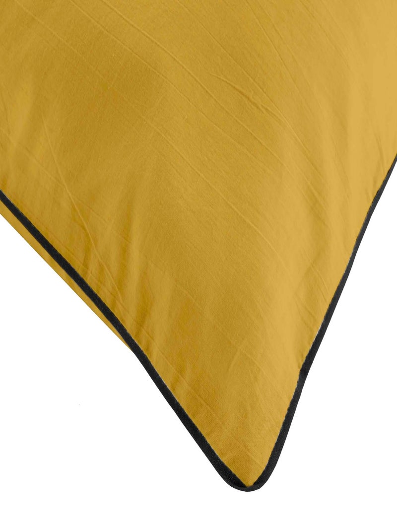 Parure de lit coton lavé LINETTE Jaune - Kiabi