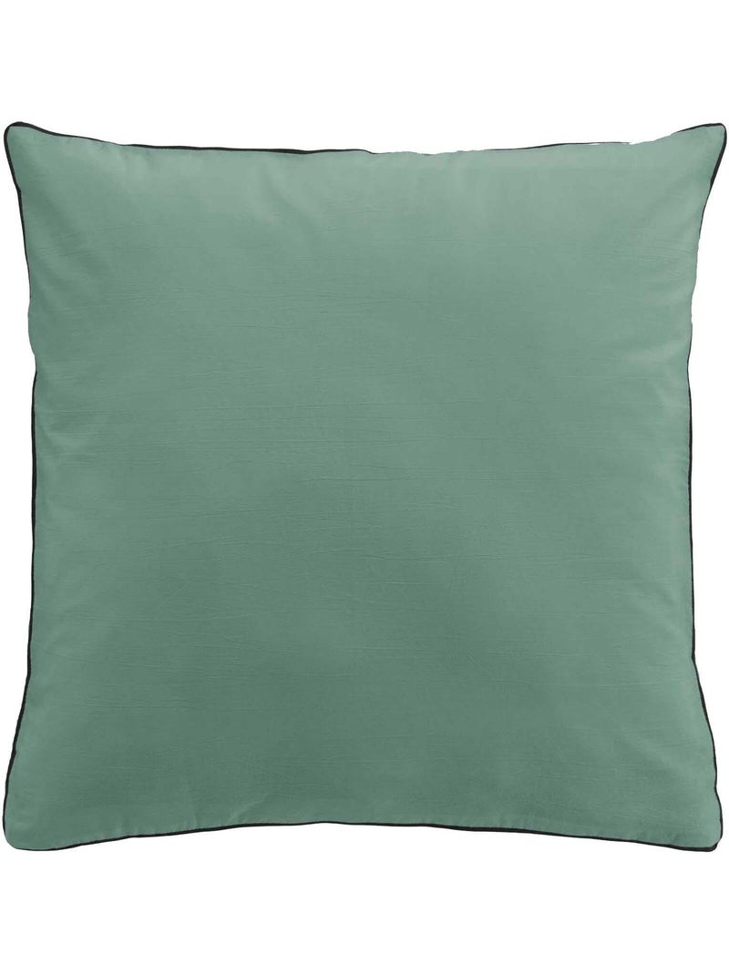 Parure de lit coton lavé LINETTE Vert d'eau - Kiabi