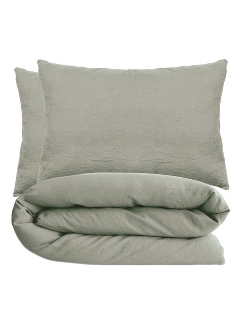 Parure de lit coton lavé PALACE Taie 50x70 cm - Kiabi