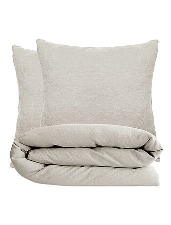 Parure de lit coton lavé PALACE Taie 65x65 cm