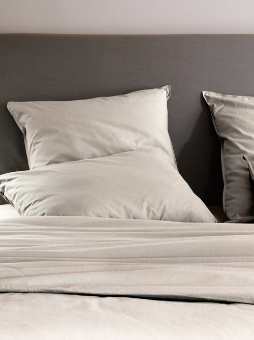 Parure de lit coton lavé PALACE Taie 65x65 cm - Kiabi