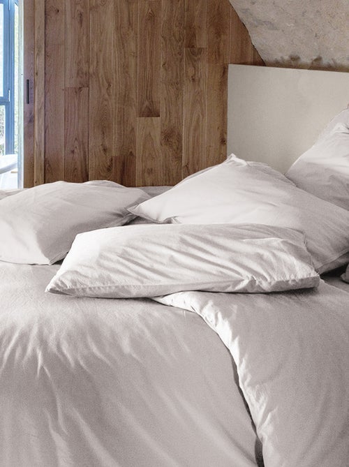 Parure de lit coton lavé PALACE Taie 65x65 cm - Kiabi