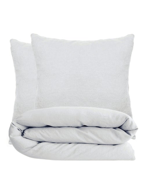 Parure de lit coton lavé PALACE Taie 65x65 cm - Kiabi
