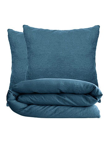 Parure de lit coton lavé PALACE Taie 65x65 cm
