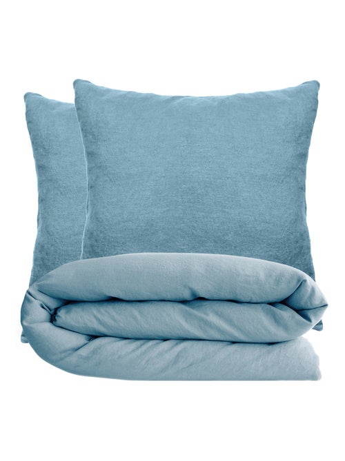 Parure de lit coton lavé PALACE Taie 65x65 cm - Kiabi