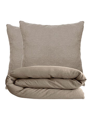 Parure de lit coton lavé PALACE Taie 65x65 cm
