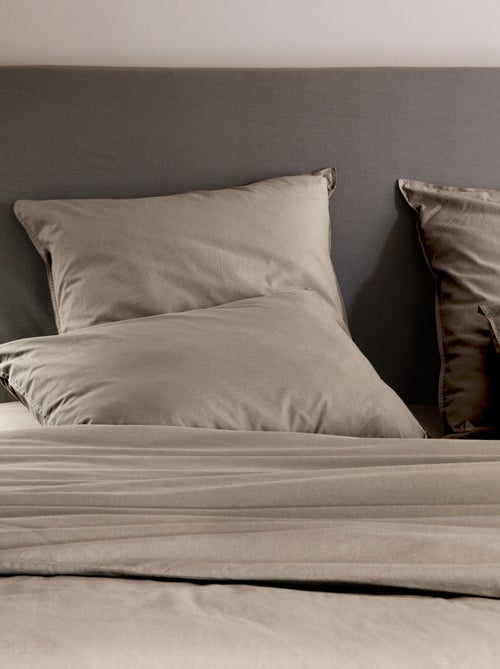 Parure de lit coton lavé PALACE Taie 65x65 cm - Kiabi