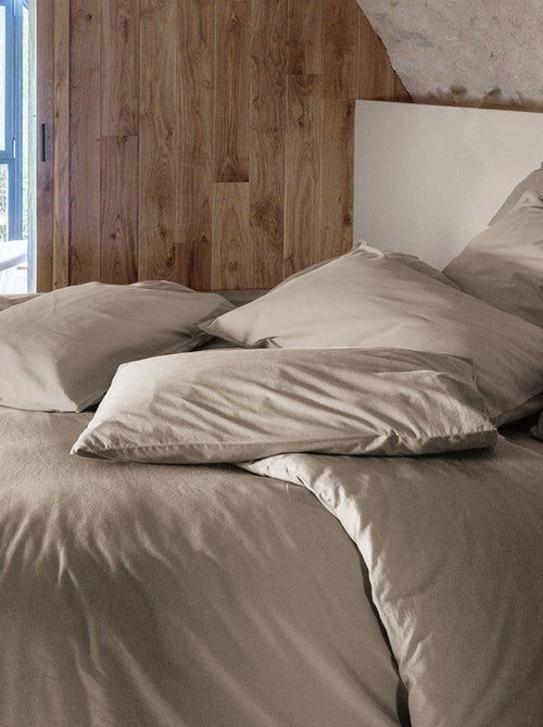 Parure de lit coton lavé PALACE Taie 65x65 cm - Kiabi