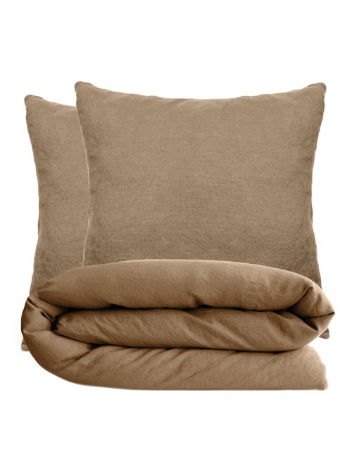 Parure de lit coton lavé PALACE Taie 65x65 cm - Kiabi