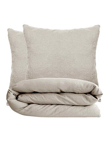 Parure de lit coton lavé PALACE Taie 65x65 cm