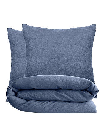 Parure de lit coton lavé PALACE Taie 65x65 cm