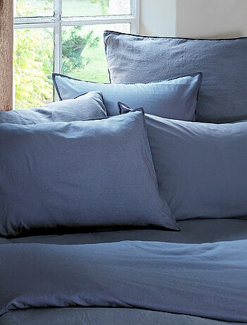 Parure de lit coton lavé PALACE Taie 65x65 cm