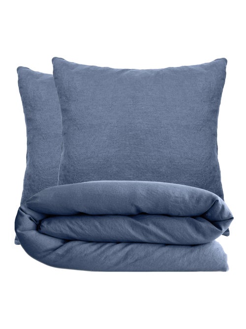 Parure de lit coton lavé PALACE Taie 65x65 cm - Kiabi