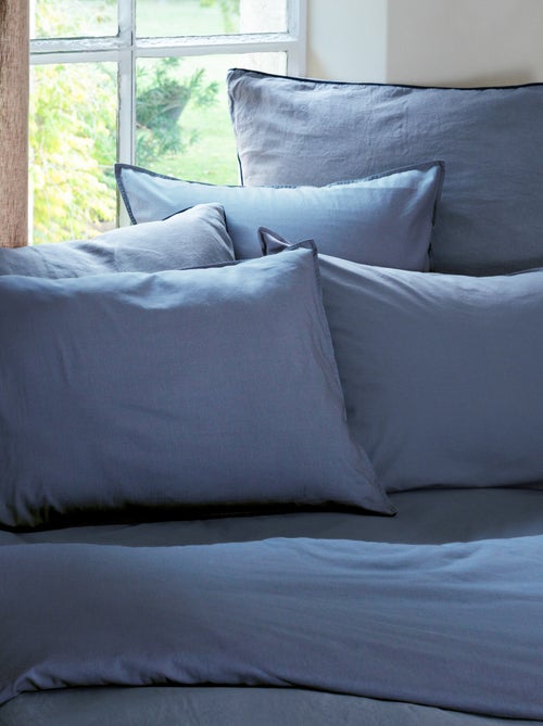 Parure de lit coton lavé PALACE Taie 65x65 cm - Kiabi