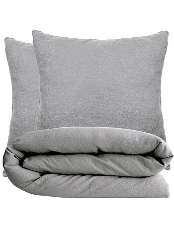 Parure de lit coton lavé PALACE Taie 65x65 cm