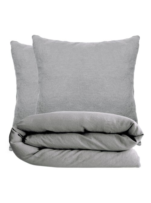 Parure de lit coton lavé PALACE Taie 65x65 cm - Kiabi