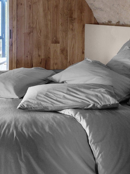 Parure de lit coton lavé PALACE Taie 65x65 cm - Kiabi