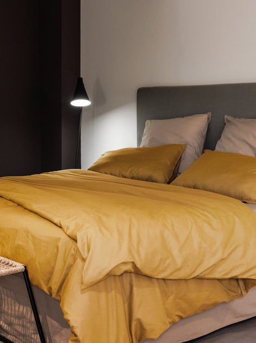 Parure de lit coton lavé PALACE Taie 65x65 cm - Kiabi