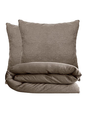 Parure de lit coton lavé PALACE Taie 65x65 cm