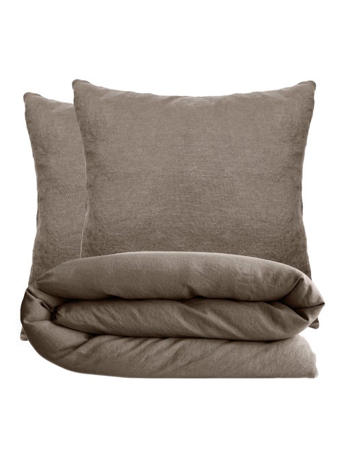 Parure de lit coton lavé PALACE Taie 65x65 cm - Kiabi