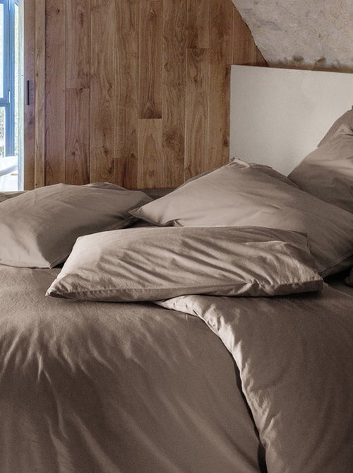 Parure de lit coton lavé PALACE Taie 65x65 cm - Kiabi