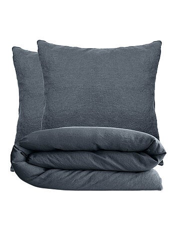 Parure de lit coton lavé PALACE Taie 65x65 cm